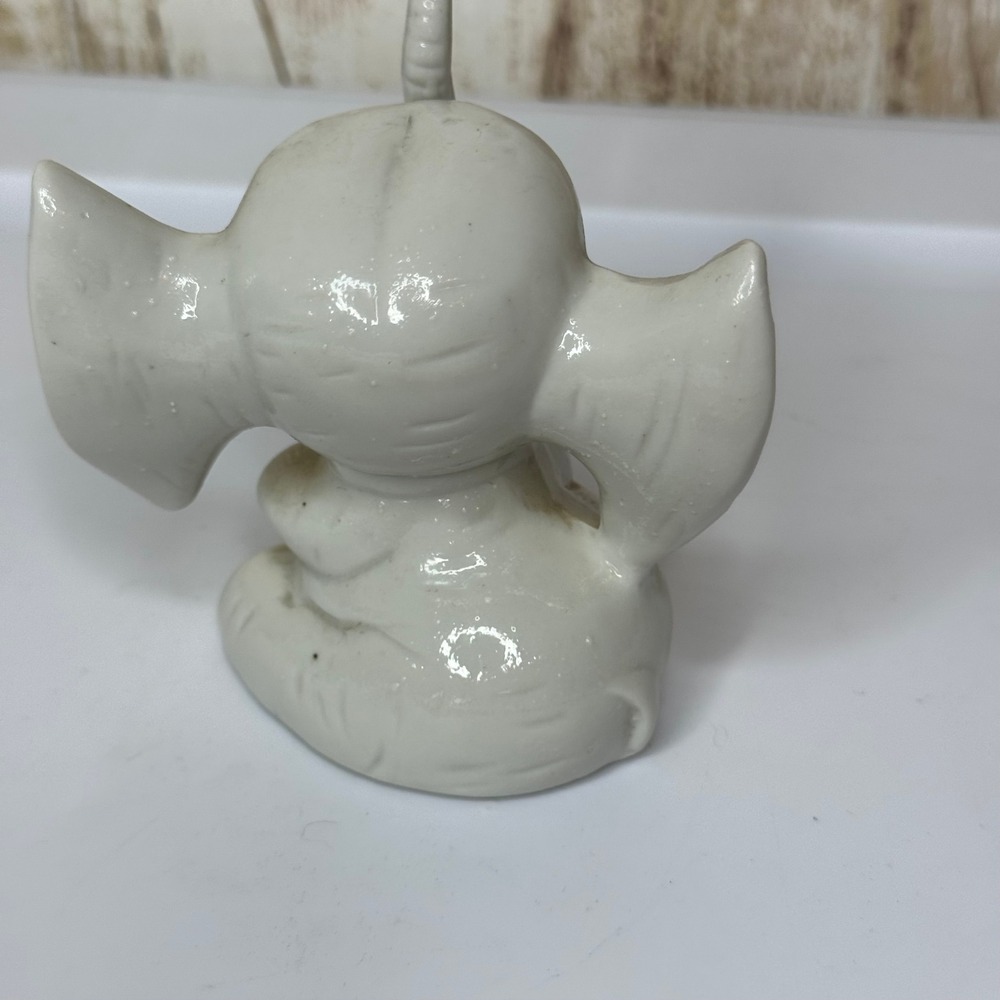 Vintage Edsin Japan Ceramic Elephant Figurine Bow Tie Shelf Decor - Picture 4 of 9